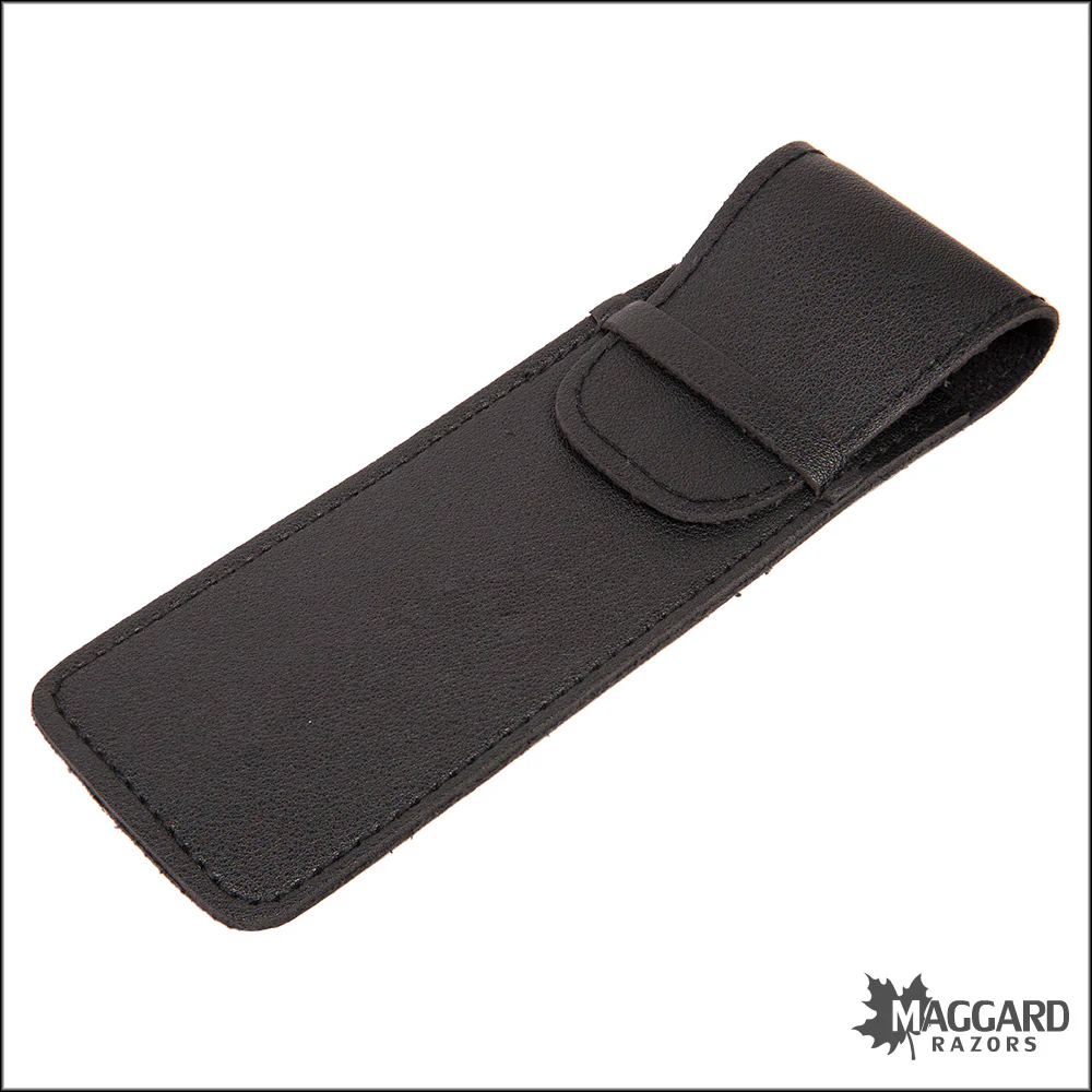 Shavette - Blue Plastic Handle with HD Leather Travel Case (Injector or Half-DE Blades) - Image 4