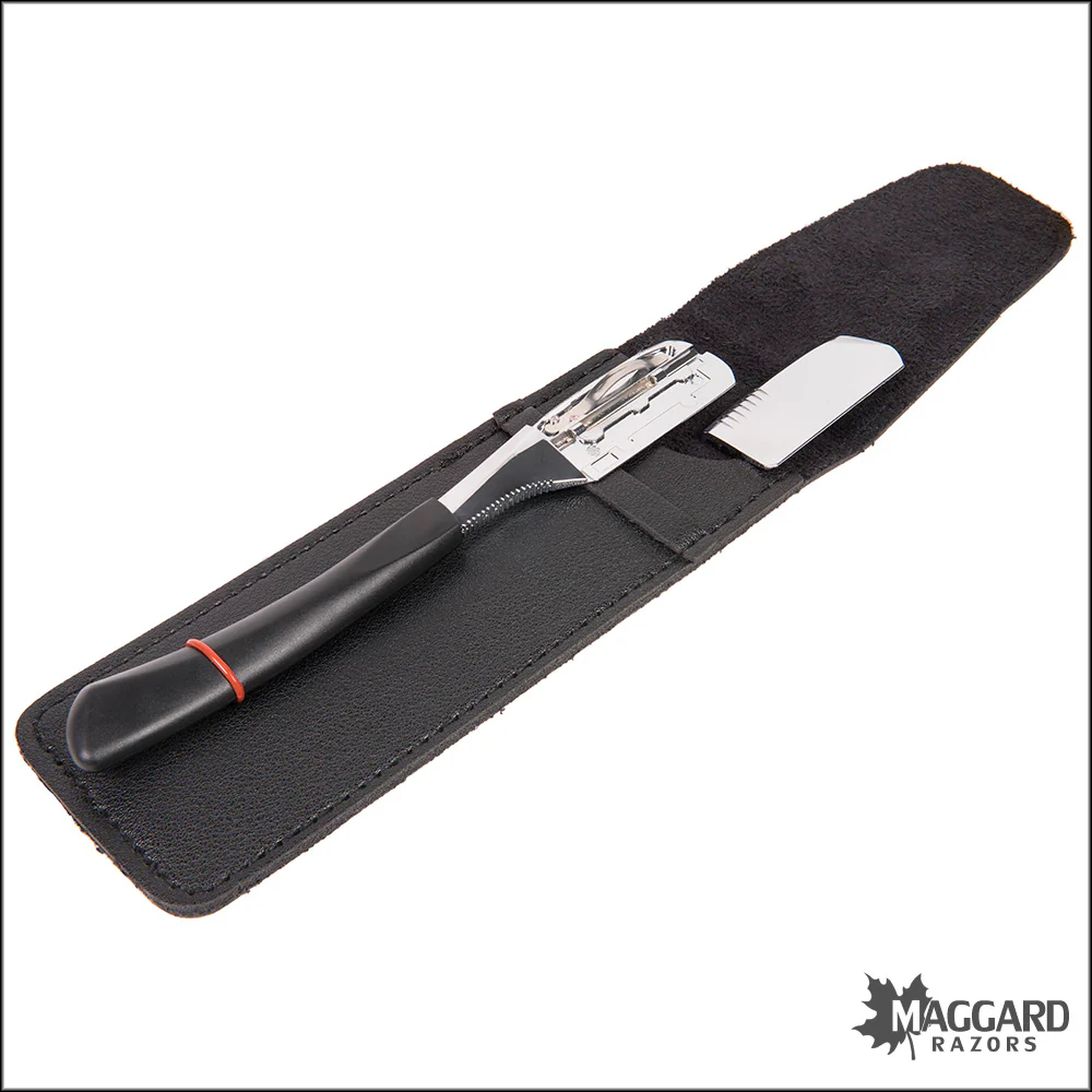 Shavette - Kamisori Style Shavette Black Handle (Injector or Half-DE Blades) - Image 4