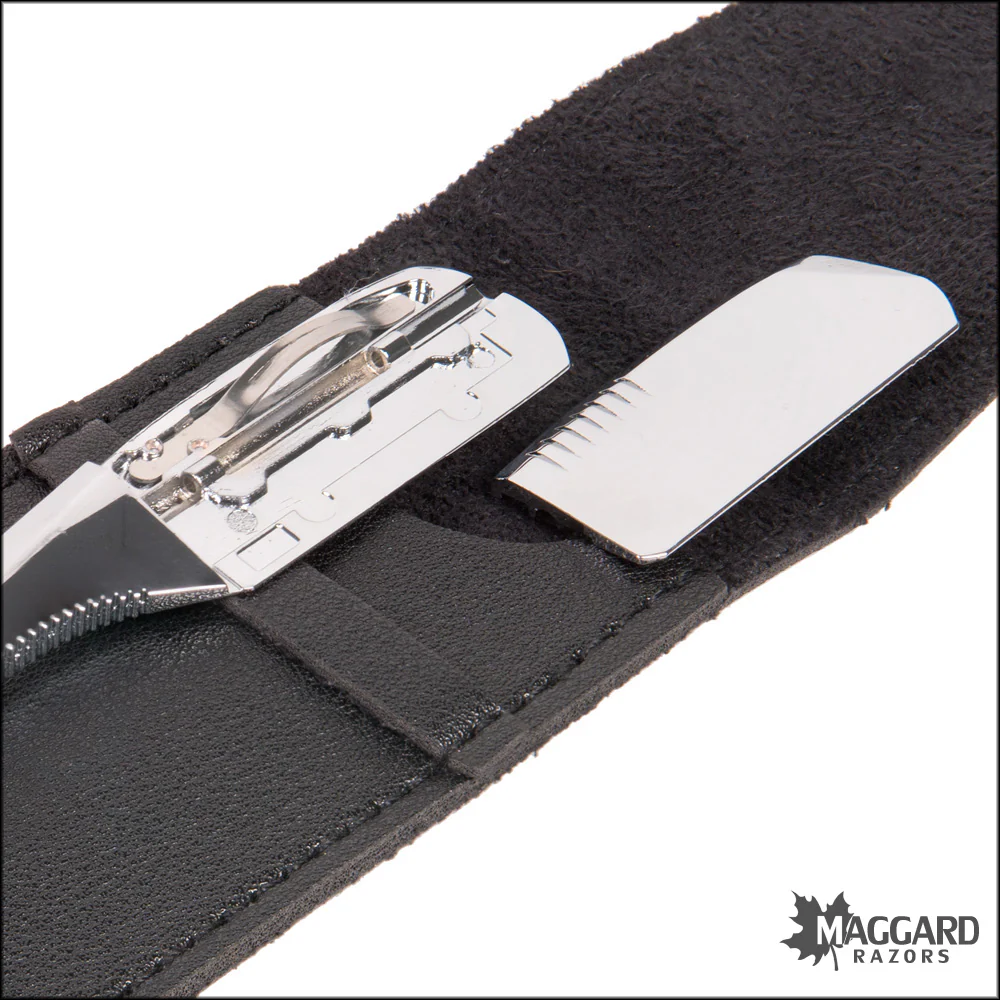 Shavette - Kamisori Style Shavette Black Handle (Injector or Half-DE Blades) - Image 5