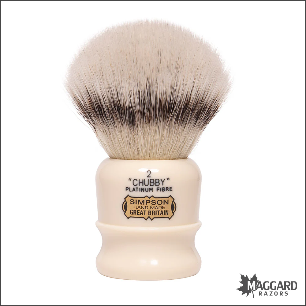 Simpson Chubby 2 Platinum Fibre Synthetic Shaving Brush, 27mm