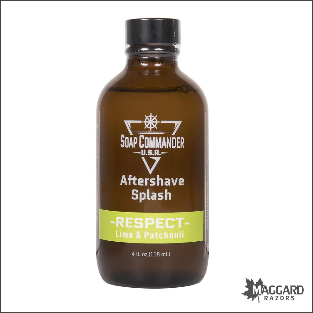 Soap Commander Respect Artisan Aftershave Splash, 4oz