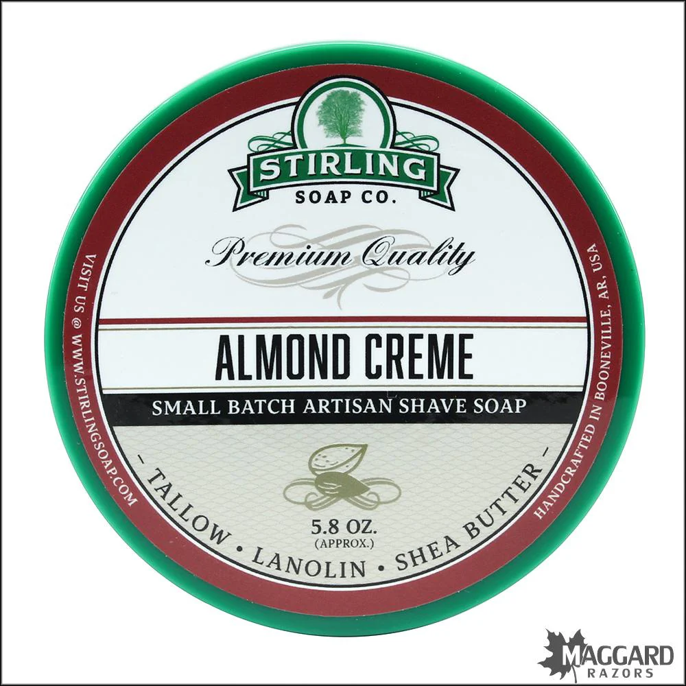 Stirling Soap Co. Almond Creme Shaving Soap, 5.8oz