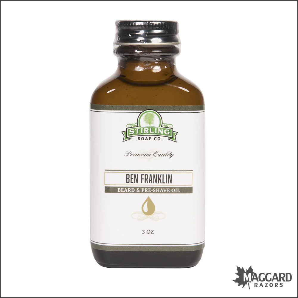 Stirling Soap Co. Ben Franklin Beard and Pre-Shave Oil, 3oz