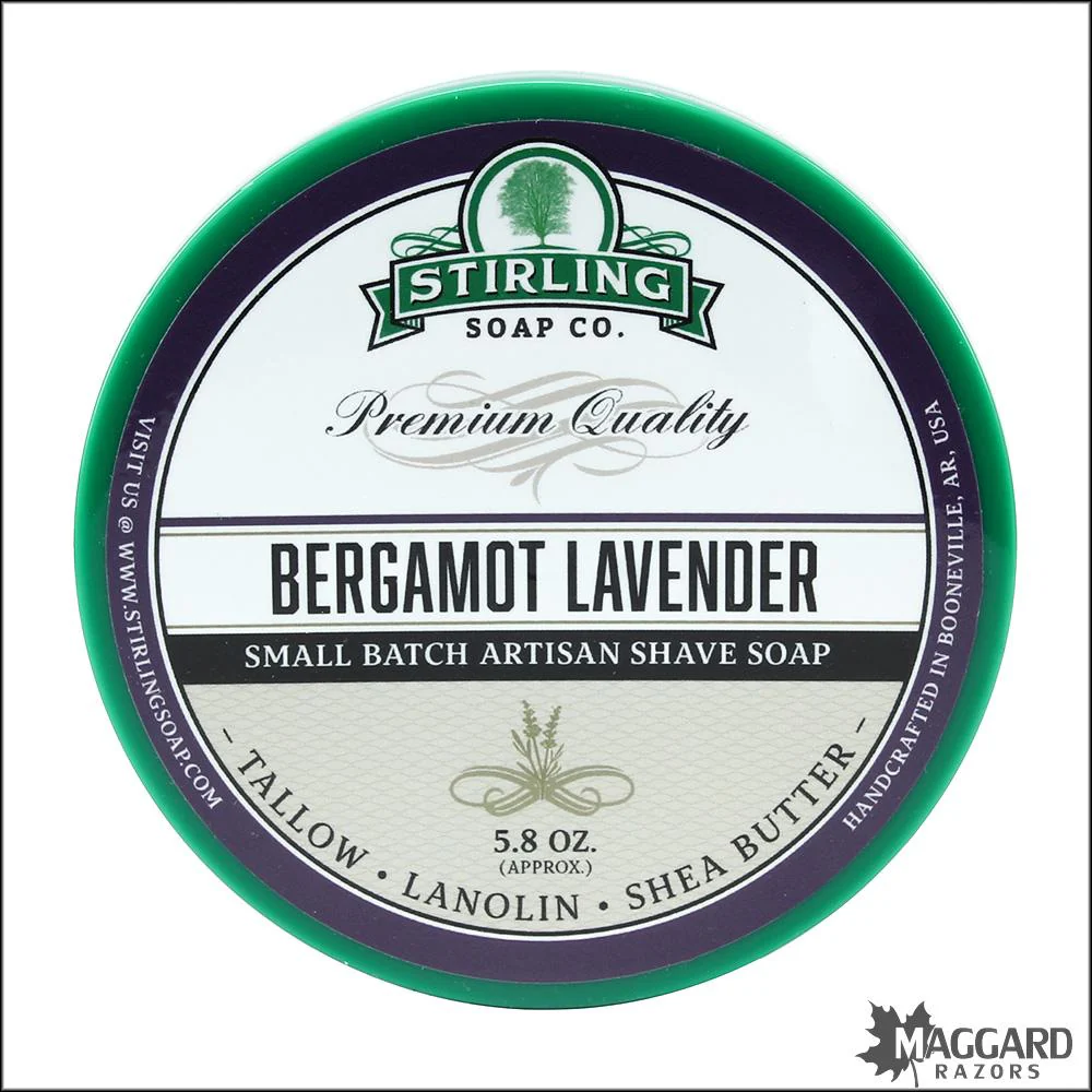 Stirling Soap Co. Bergamot Lavender Shaving Soap, 5.8oz