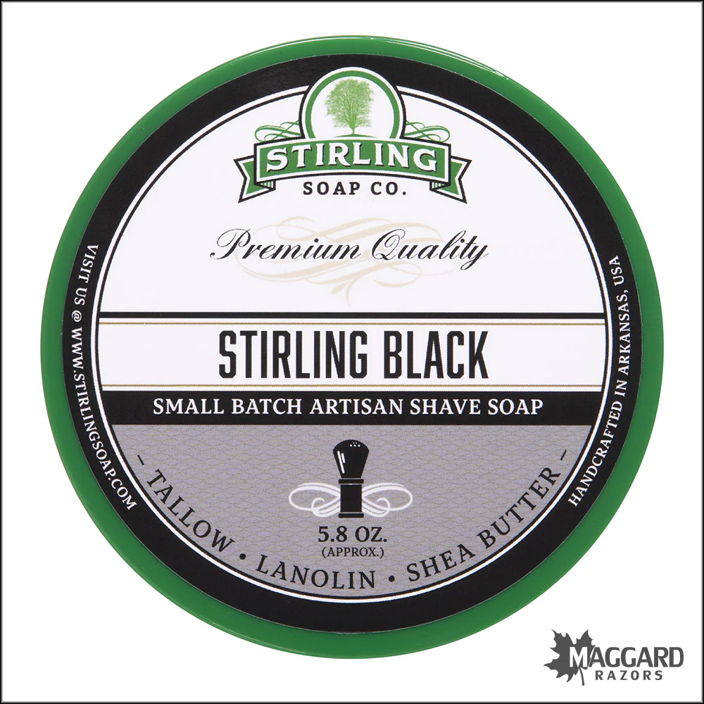 Stirling Soap Co. Stirling Black Shaving Soap, 5.8oz - Seasonal Release