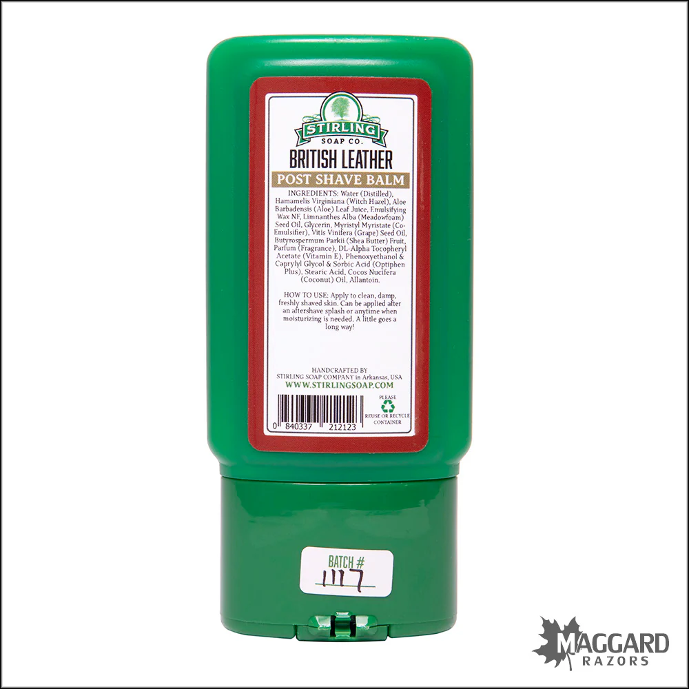 Stirling Soap Co. British Leather Aftershave Balm, 4oz - Seasonal Release - Image 2