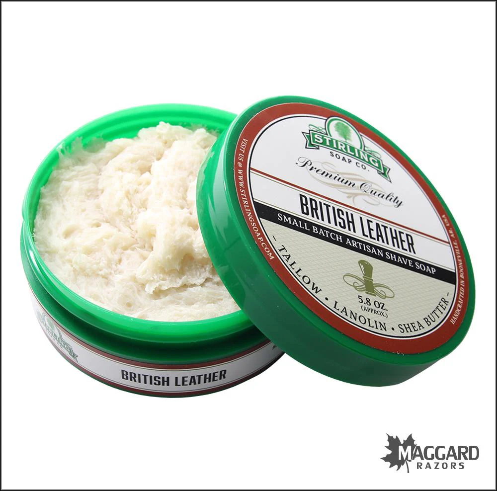 Stirling Soap Co. British Leather Shaving Soap, 5.8oz - Seasonal Release - Image 2