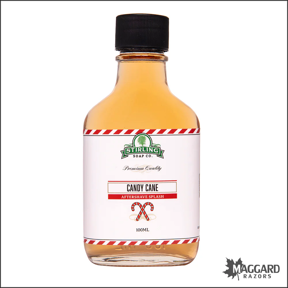 Stirling Soap Co. Candy Cane Aftershave Splash, 100ml - Seasonal Release