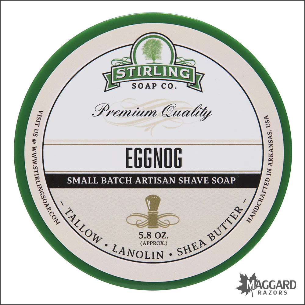 Stirling Soap Co. Eggnog Shaving Soap, 5.8oz - Seasonal Release