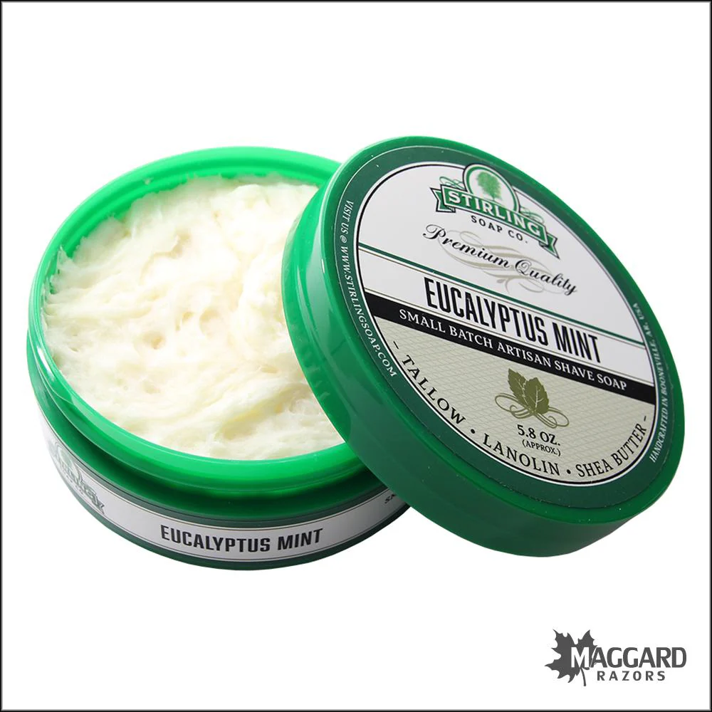 Stirling Soap Co. Eucalyptus Mint Shaving Soap, 5.8oz - Image 2