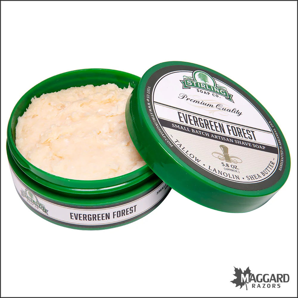Stirling Soap Co. Evergreen Forest Shaving Soap, 5.8oz - Seasonal Release - Image 2