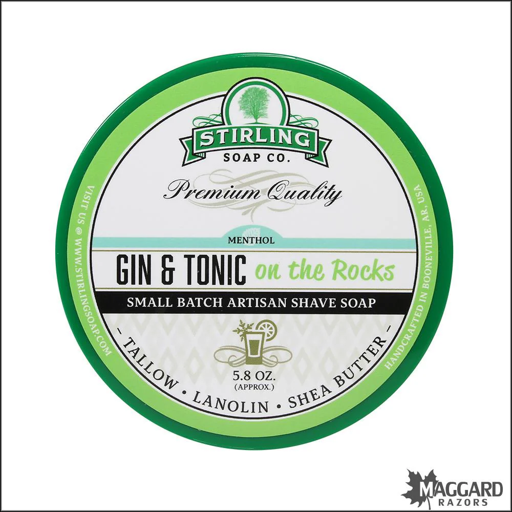 Stirling Soap Co. Gin and Tonic on the Rocks Shaving Soap, 5.8oz - Seasonal Release
