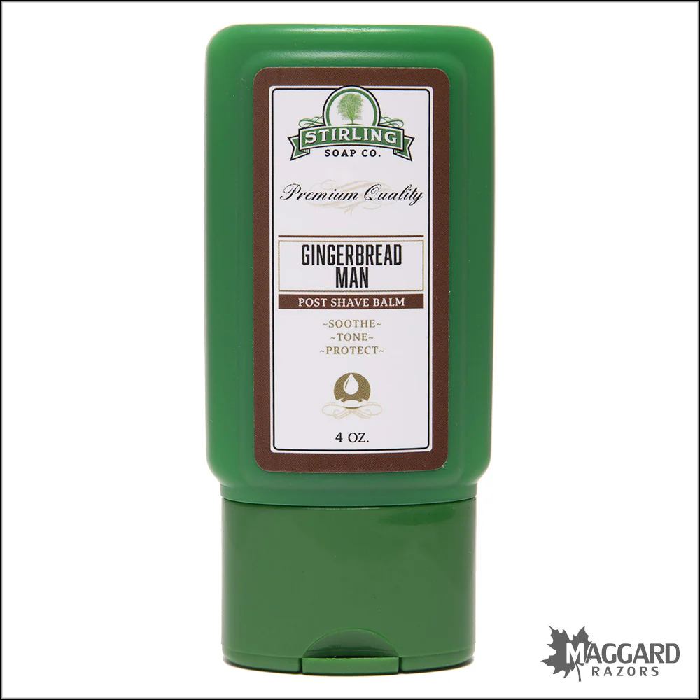 Stirling Soap Co. Gingerbread Man Aftershave Balm, 4oz - Seasonal Release