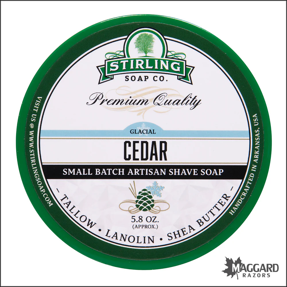 Stirling Soap Co. Glacial Cedar Shaving Soap, 5.8oz - Seasonal Release