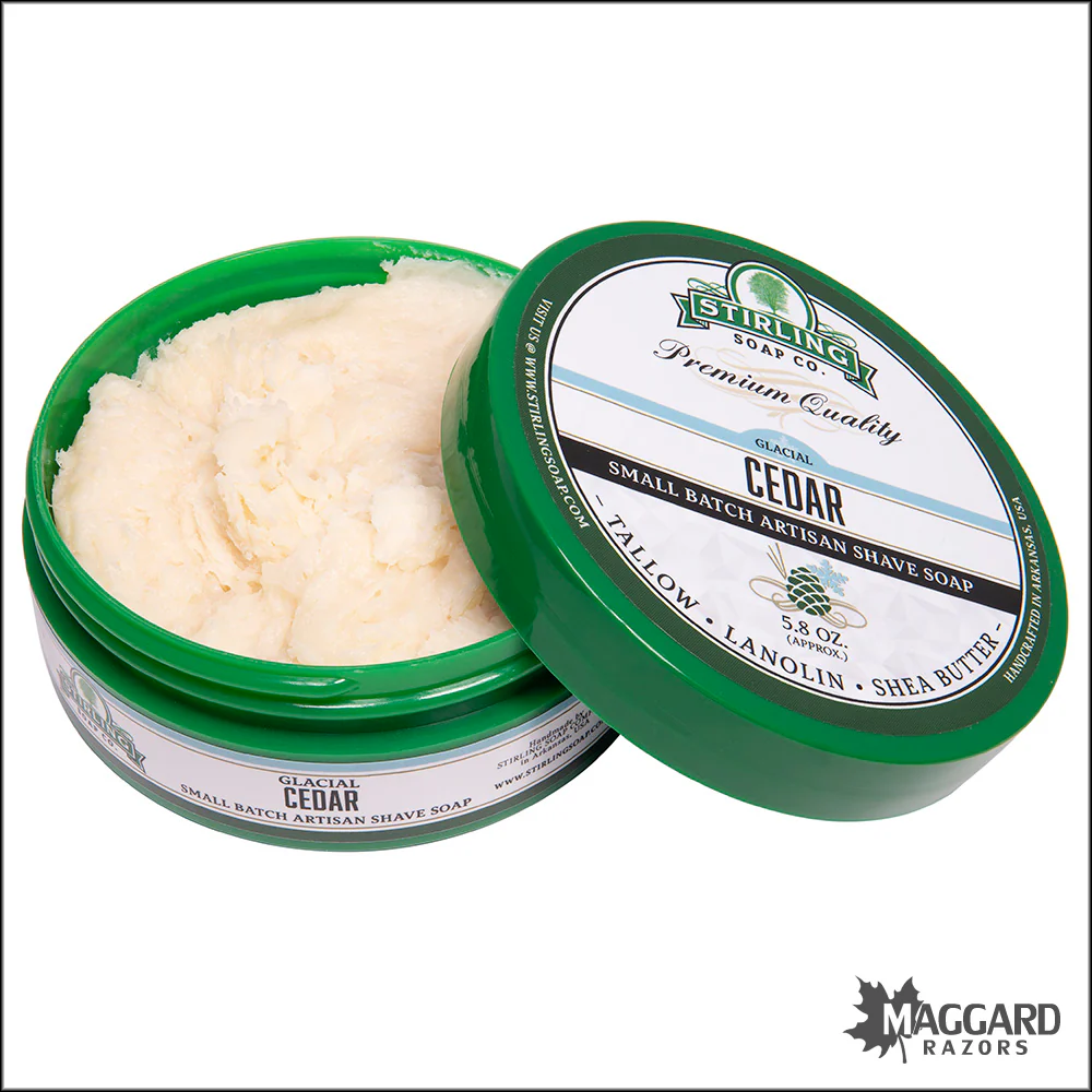 Stirling Soap Co. Glacial Cedar Shaving Soap, 5.8oz - Seasonal Release - Image 2