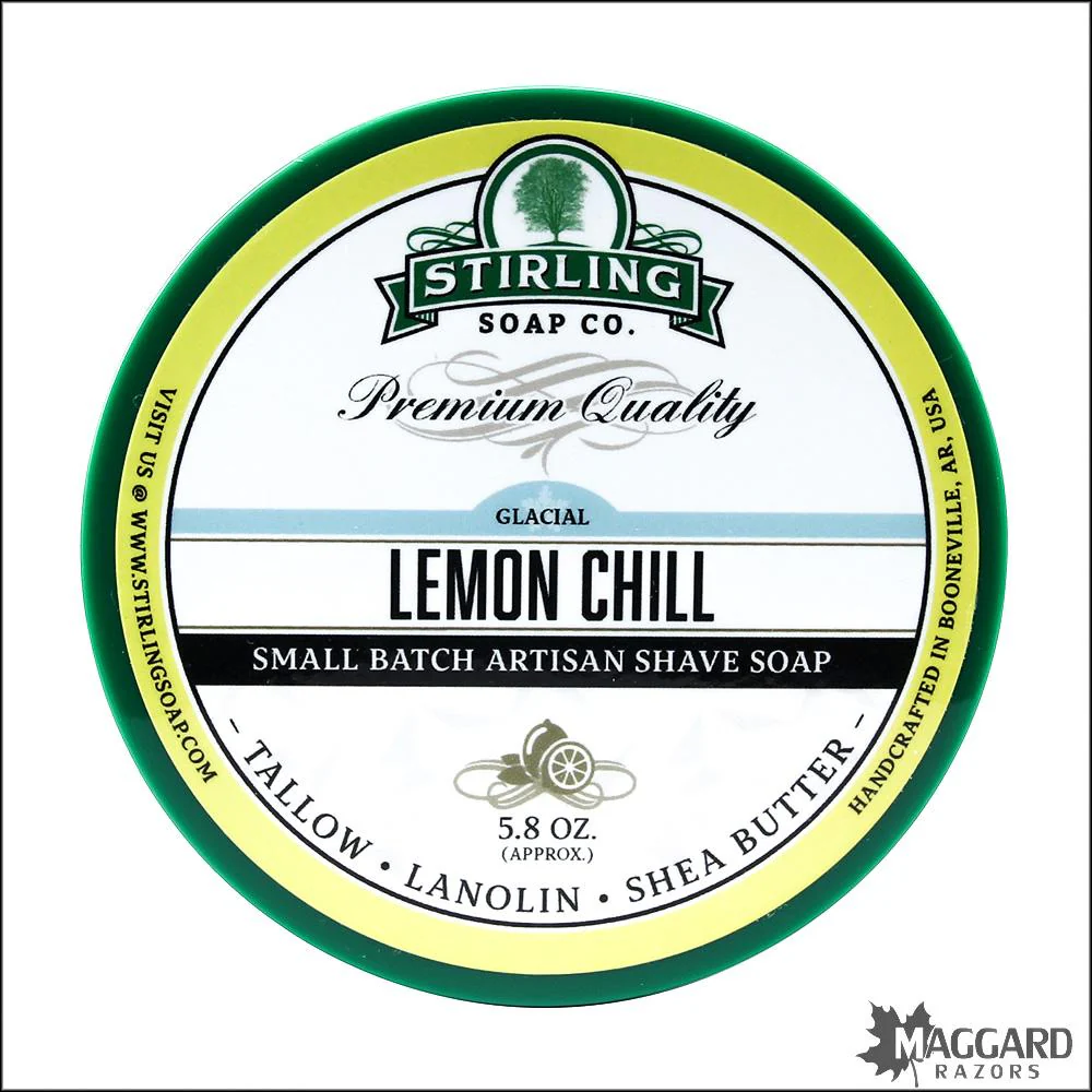 Stirling Soap Co. Glacial Lemon Chill Shaving Soap, 5.8oz