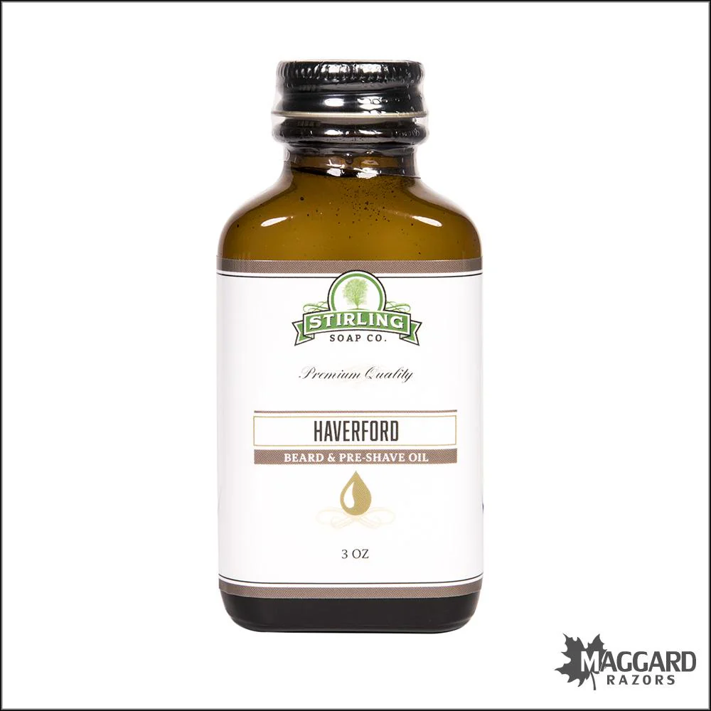 Stirling Soap Co. Haverford Beard and Pre-Shave Oil, 3oz