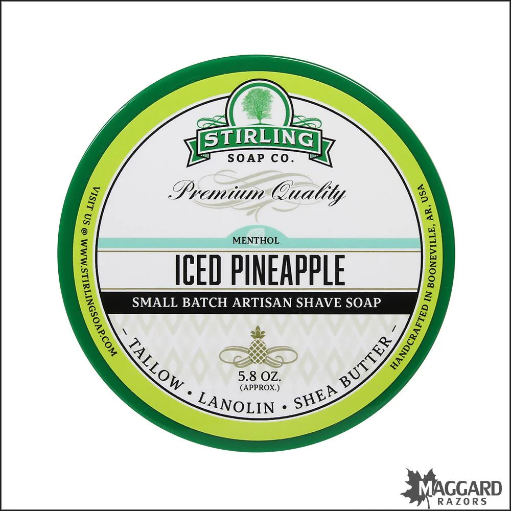 Stirling Soap Co. Iced Pineapple Shaving Soap, 5.8oz - Seasonal Release