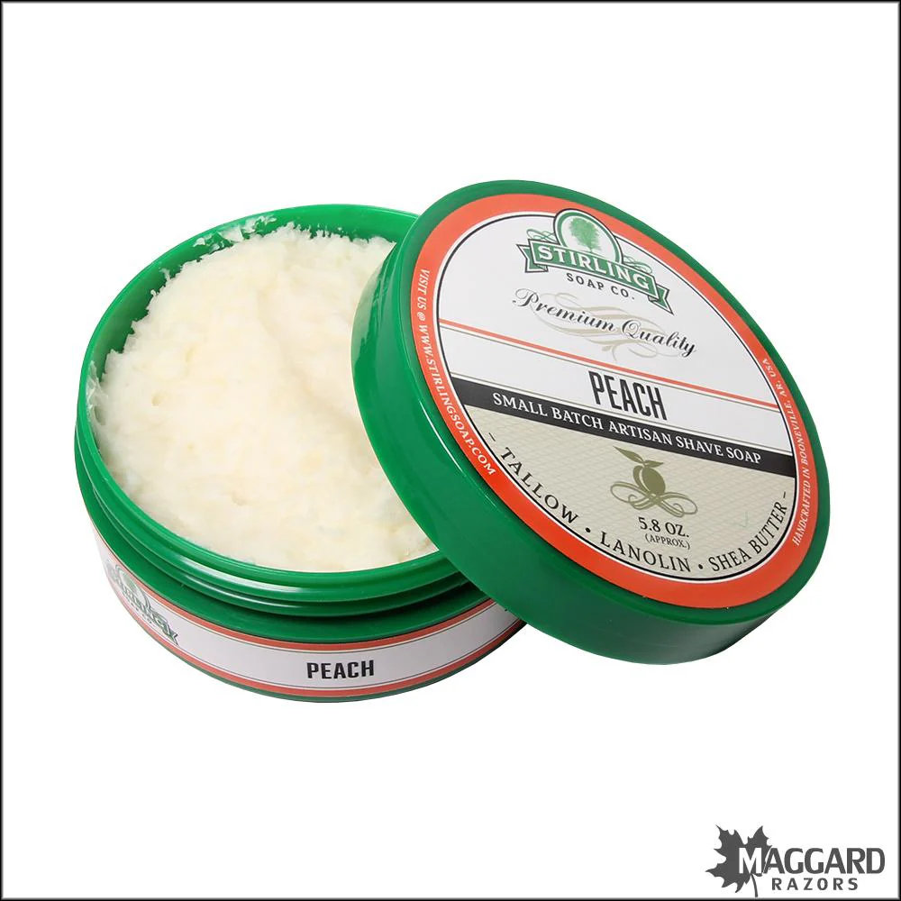 Stirling Soap Co. Peach Shaving Soap, 5.8oz - Seasonal Release - Image 2