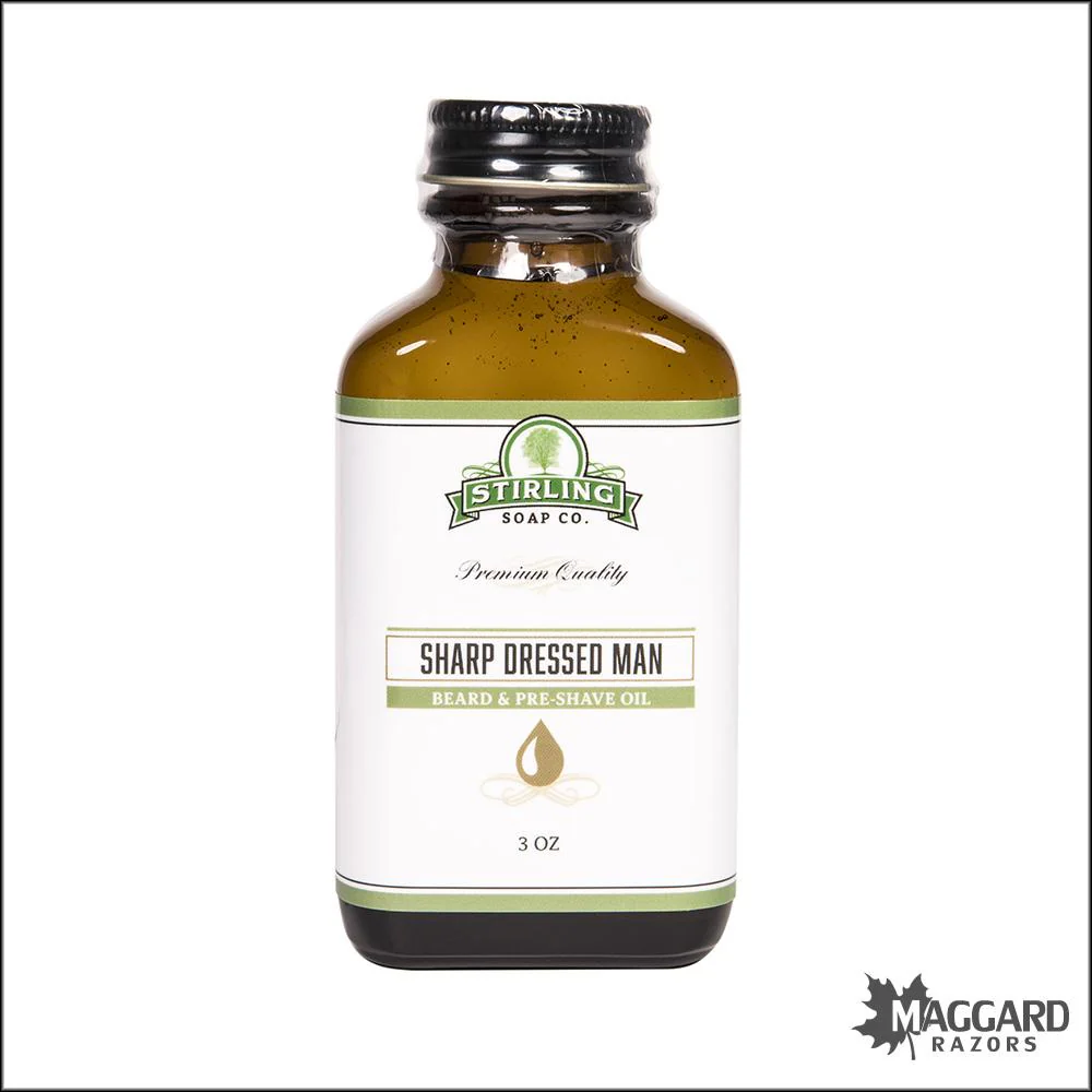 Stirling Soap Co. Sharp Dressed Man Beard and Pre-Shave Oil, 3oz