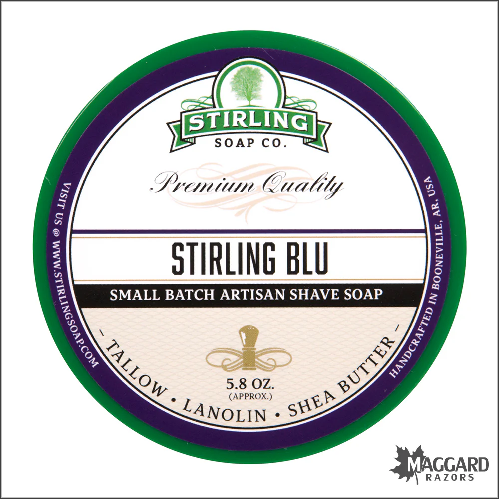 Stirling Soap Co. Stirling Blu Shaving Soap, 5.8oz