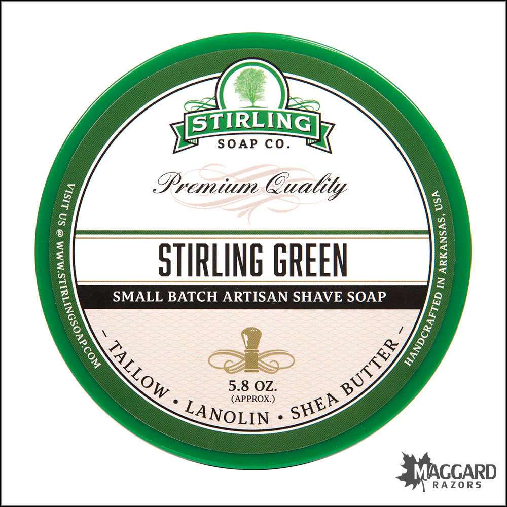 Stirling Soap Co. Stirling Green Shaving Soap, 5.8oz