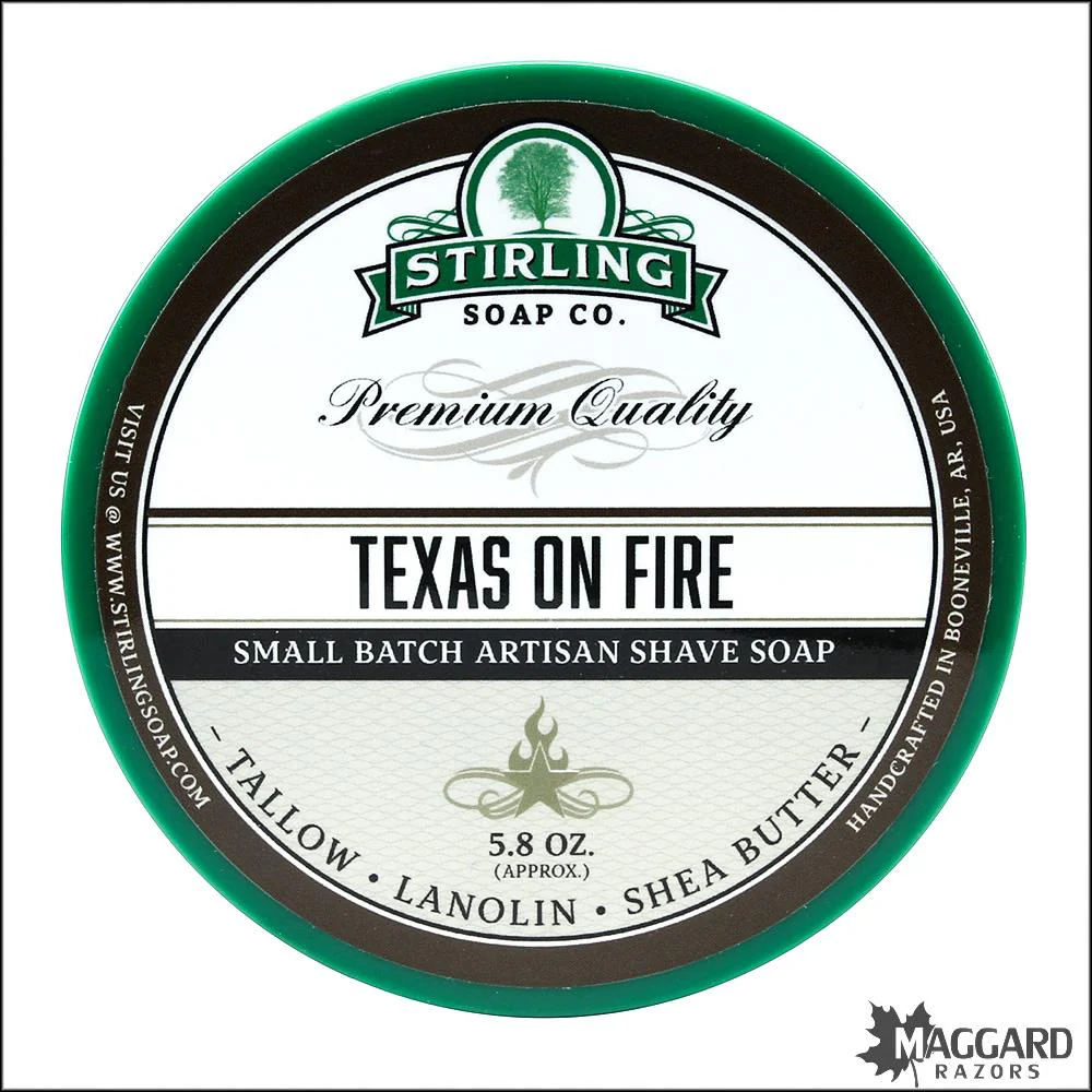 Stirling Soap Co. Texas on Fire Shaving Soap, 5.8oz