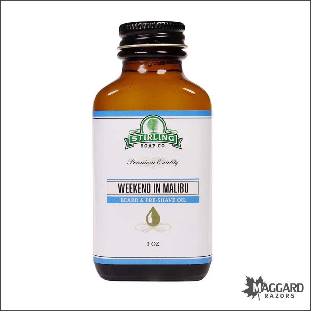 Stirling Soap Co. Weekend in Malibu Beard and Pre-Shave Oil, 3oz - Seasonal Release