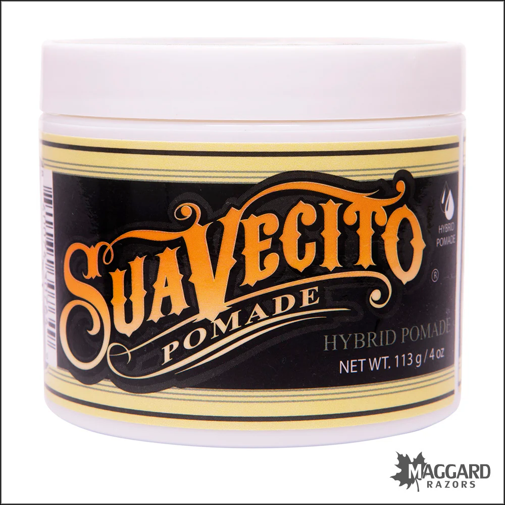 Suavecito Hybrid Pomade, Medium Hold, High Shine Pomade - 4oz