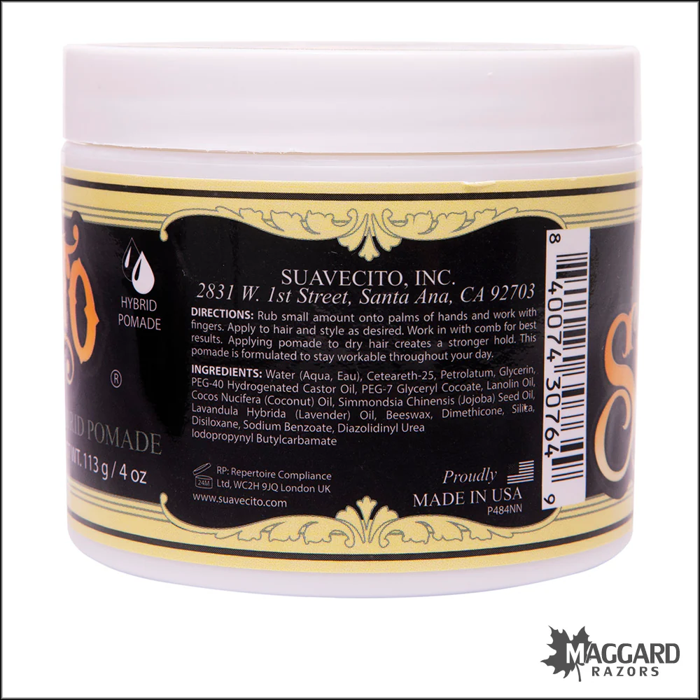 Suavecito Hybrid Pomade, Medium Hold, High Shine Pomade - 4oz - Image 4