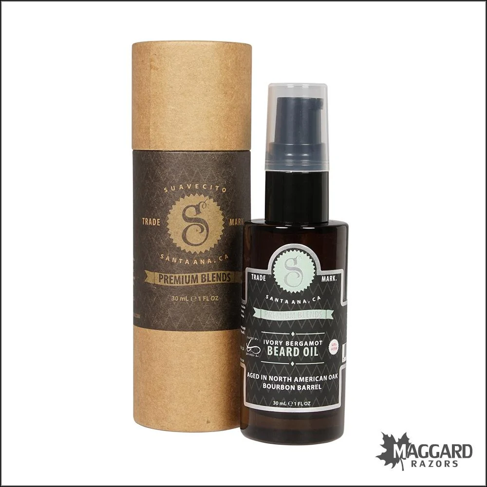 Suavecito Premium Blends Beard Oil, 2oz - Ivory Bergamot