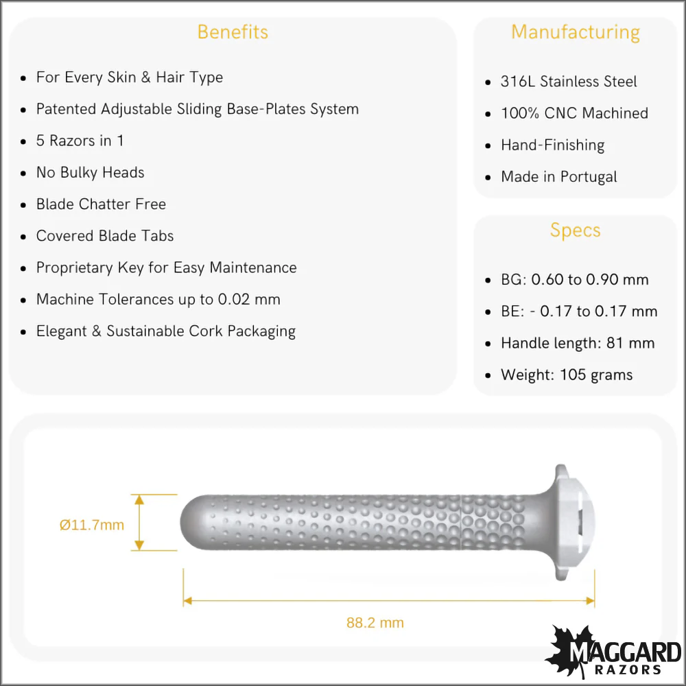 Tatara Razors Muramasa Adjustable Closed Comb Machined DE Safety Razor, Matte Finish - Image 6