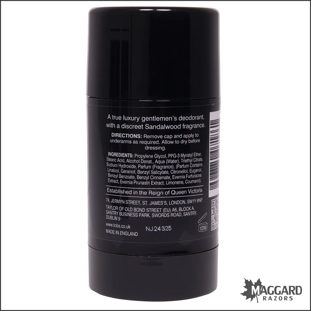 Taylor of Old Bond Street Sandalwood Deodorant Stick, 75ml - Image 2