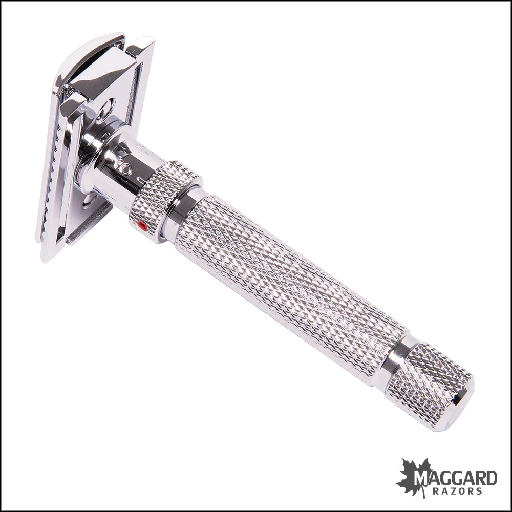 The Goodfellas' Smile Blazer Adjustable DE Safety Razor, Polished Finish - Image 3