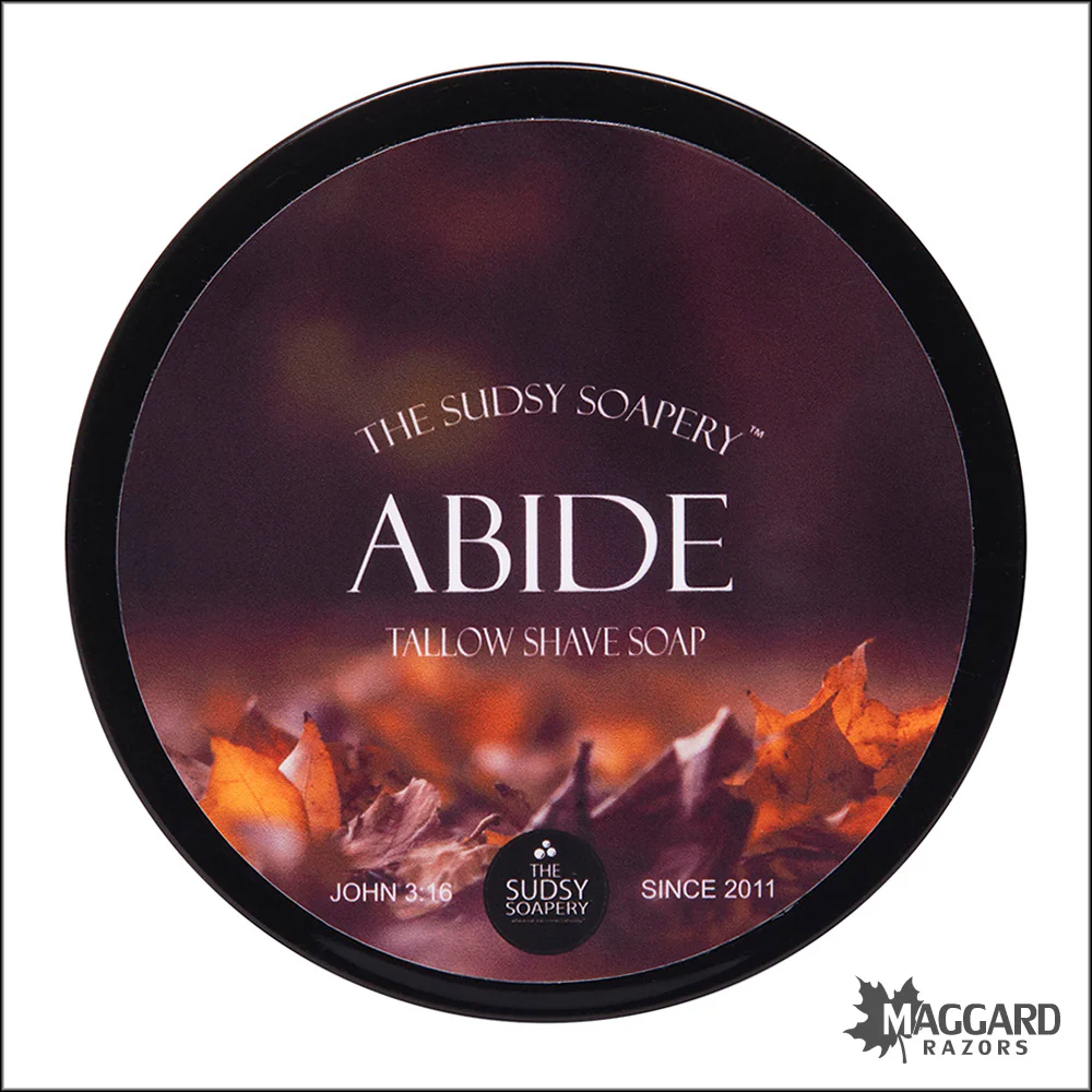The Sudsy Soapery Abide Beef Tallow Shaving Soap, 5.5oz