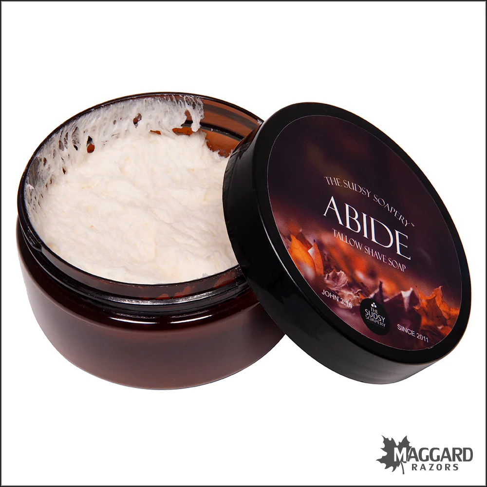The Sudsy Soapery Abide Beef Tallow Shaving Soap, 5.5oz - Image 2