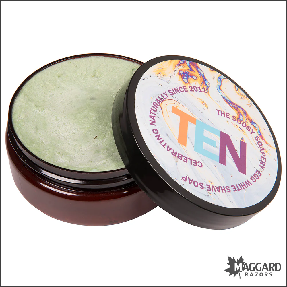 The Sudsy Soapery Ten Artisan Tallow Shaving Soap, 4.5oz - Image 2