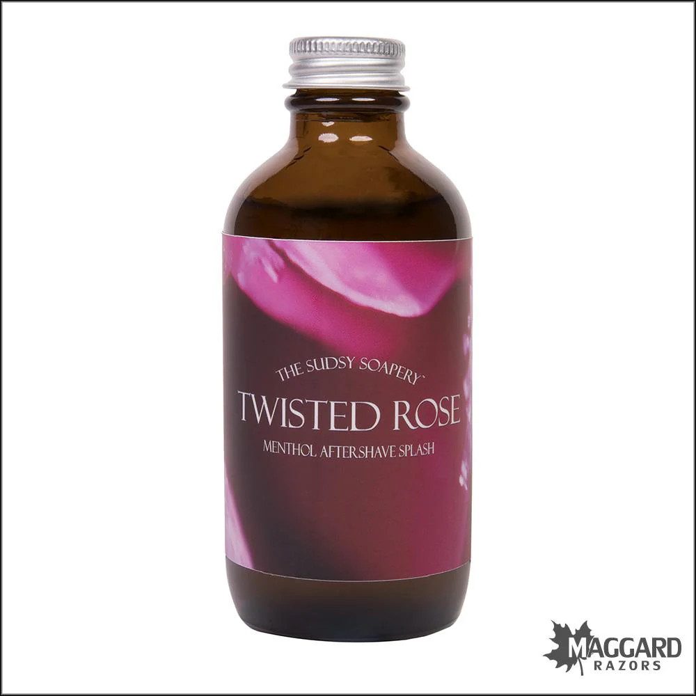 The Sudsy Soapery Twisted Rose Aftershave Splash, 4oz - Alcohol Free