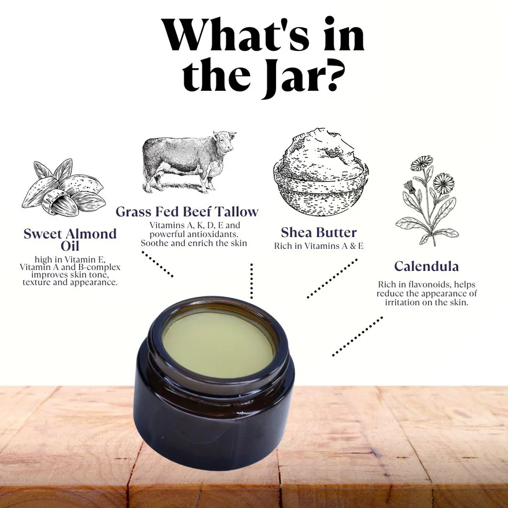 The Sudsy Soapery Unscented Grass Fed Tallow and Shea Balm, 1oz - Image 3