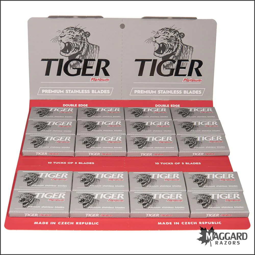 Tiger Platinum DE Safety Razor Blades, 100 Blades