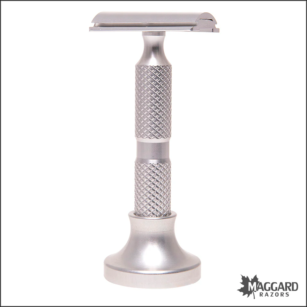 Timeless Razor Machined Aluminum Slant DE Safety Razor, with Stand