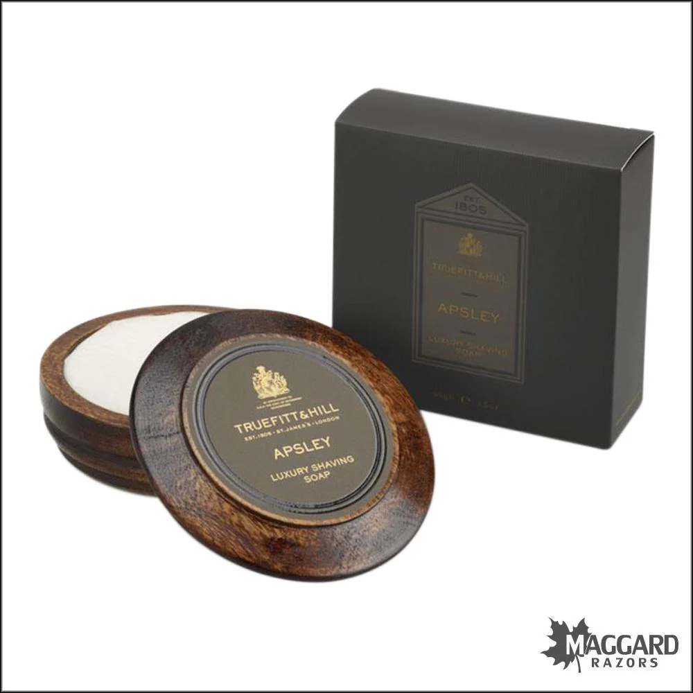 Truefitt and Hill Apsley Shaving Soap in Wooden Bowl, 99g