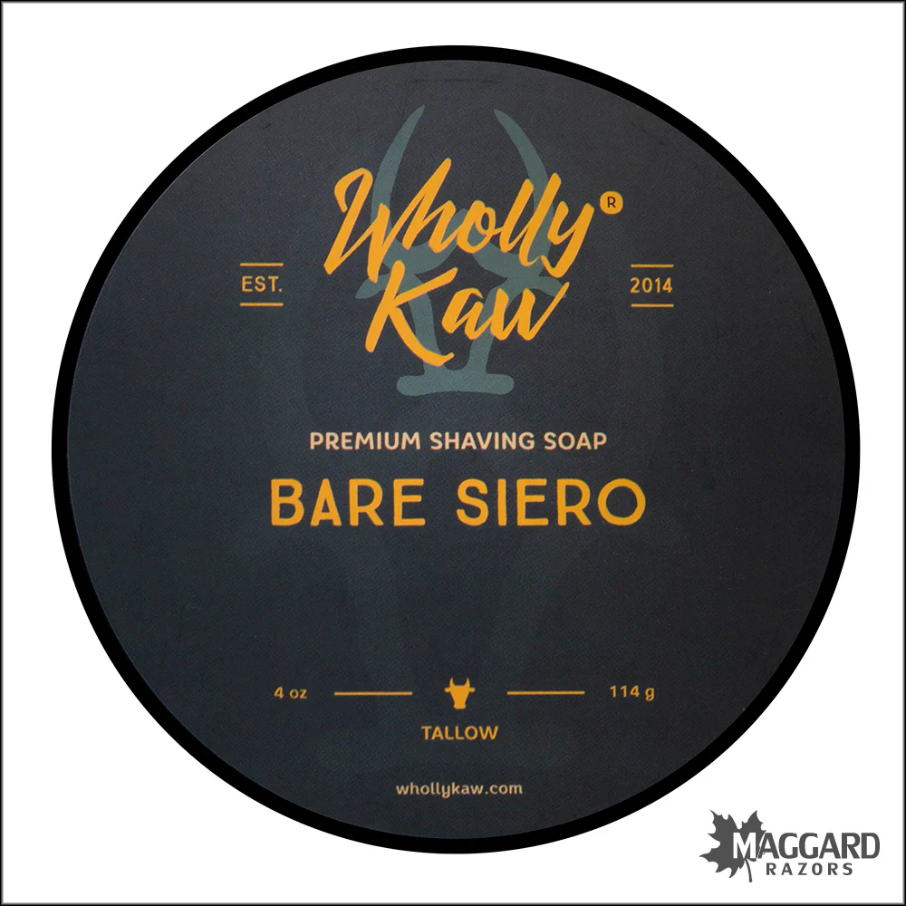 Wholly Kaw Bare Unscented Artisan Shaving Soap, 4oz - Siero Base