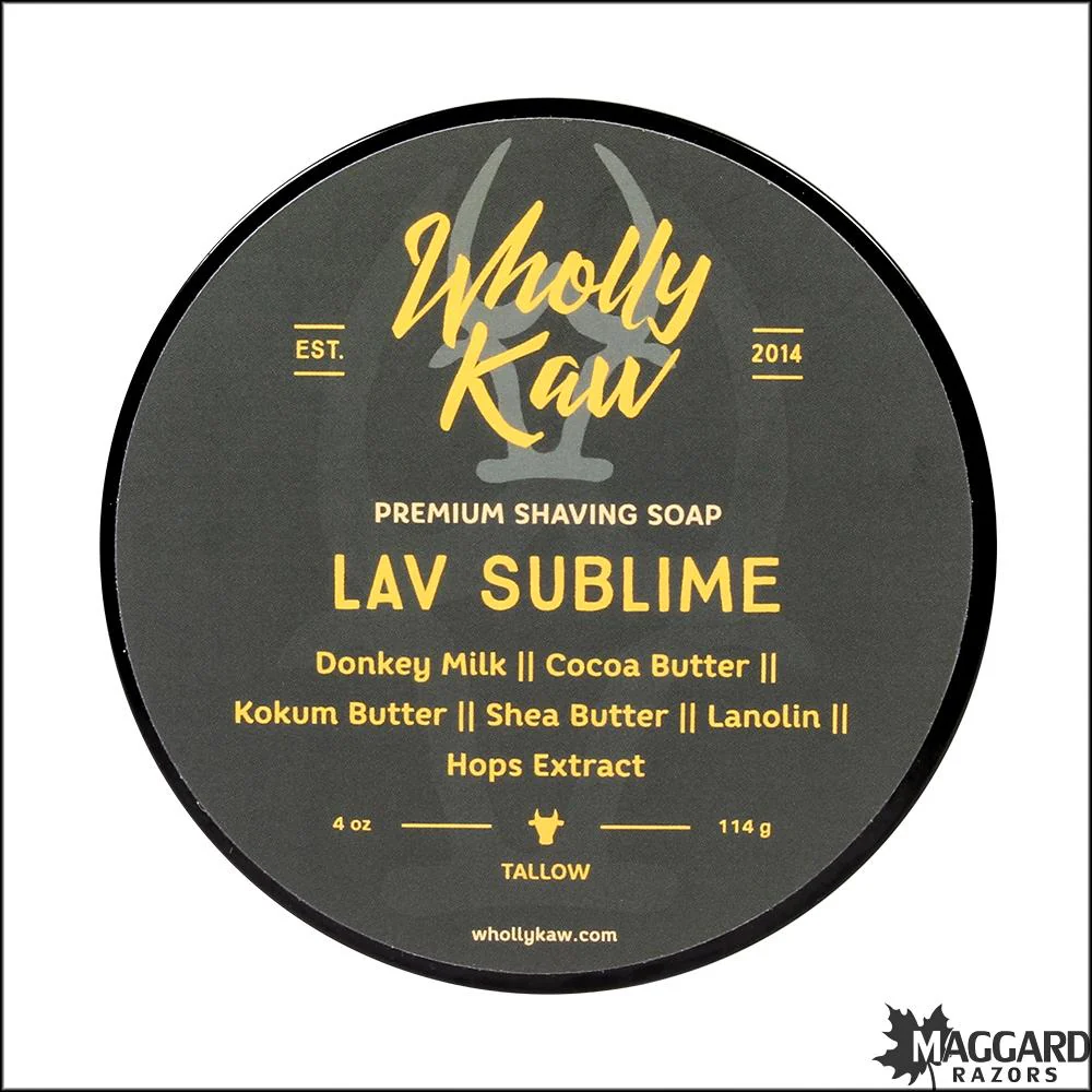 Wholly Kaw Lav Sublime Artisan Tallow Shaving Soap, 4oz