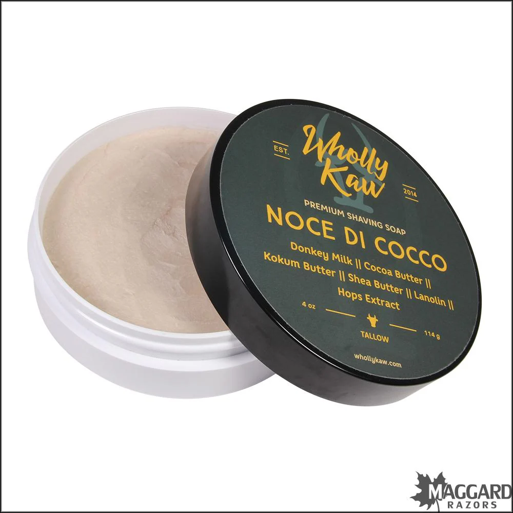 Wholly Kaw Noce di Cocco Artisan Tallow Shaving Soap, 4oz - Image 2