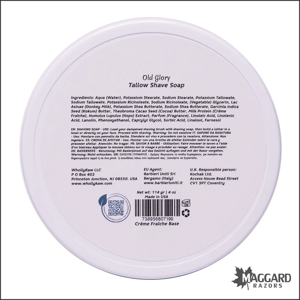 Wholly Kaw Old Glory Artisan Shaving Soap, 4oz - Crème Fraîche Base - Image 3