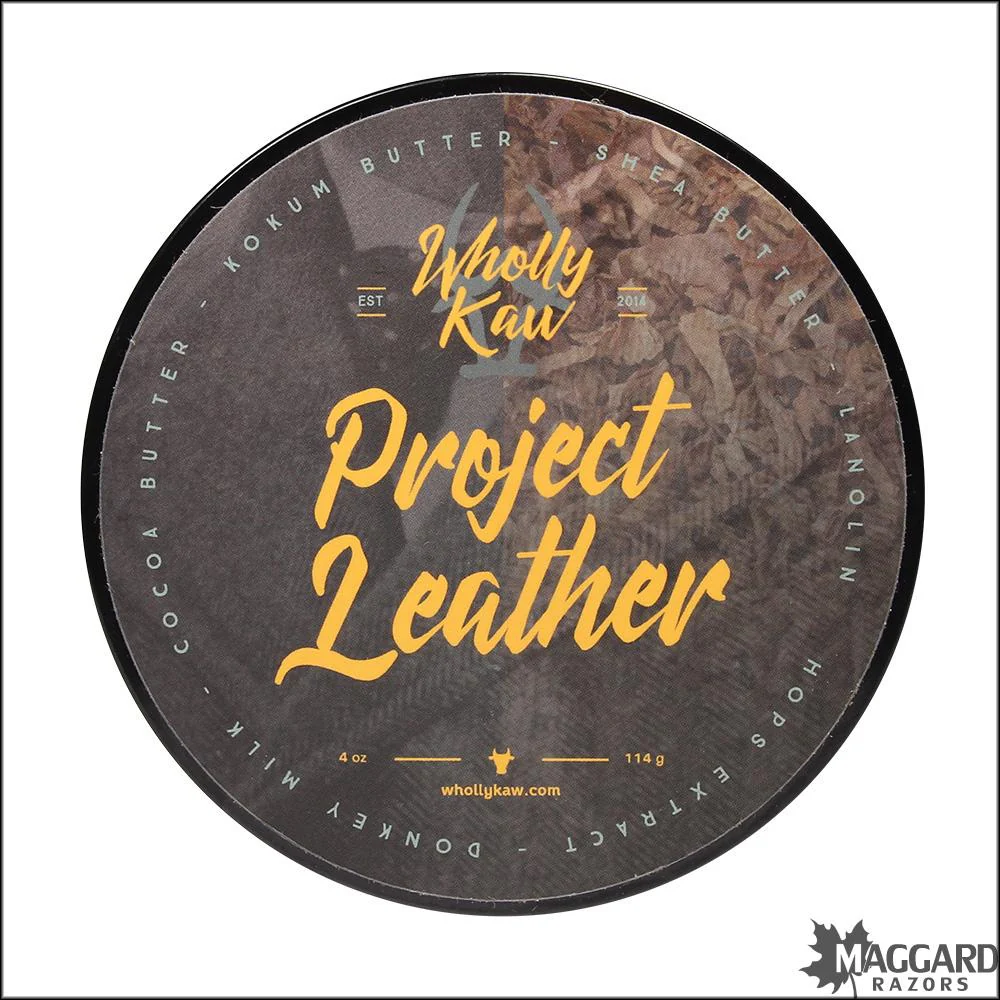 Wholly Kaw Project Leather Artisan Tallow Shaving Soap, 4oz