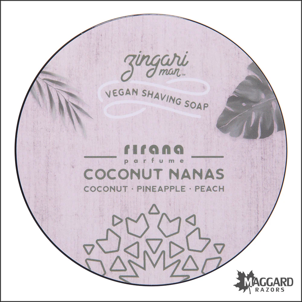Zingari Man and Rirana Parfume Coconut Nanas Vegan Shaving Soap, 5oz