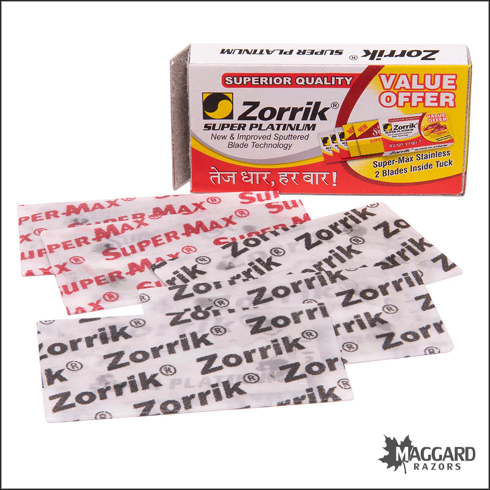 Zorrik Super Platinum and Super Max Stainless Combo Pack Double Edge Safety Razor Blades, 100 Blades - Image 3